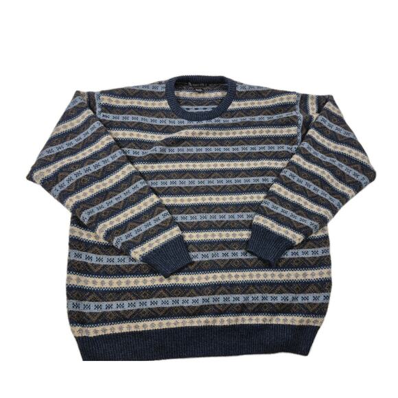 Vintage Geoffrey Beene Classics Acrylic Sweater Mens XXL Geometric Pullover - Picture 1 of 7